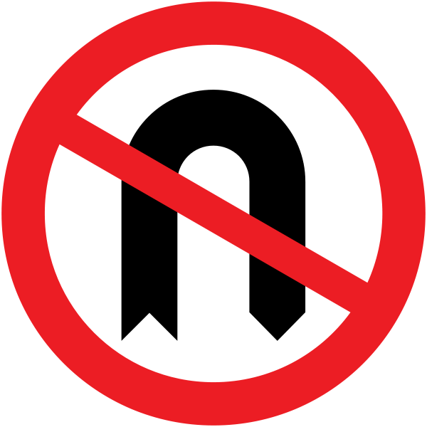 Uk Traffic Sign - No U Turn Sign Png (600x600), Png Download