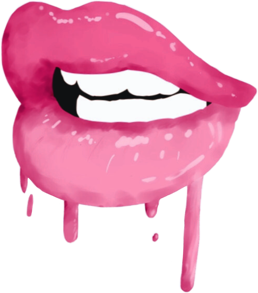 Star-sighs On Redbubble Lips Kisses Dripping Relationsh - Transparent Pink Dripping Lips (901x1020), Png Download