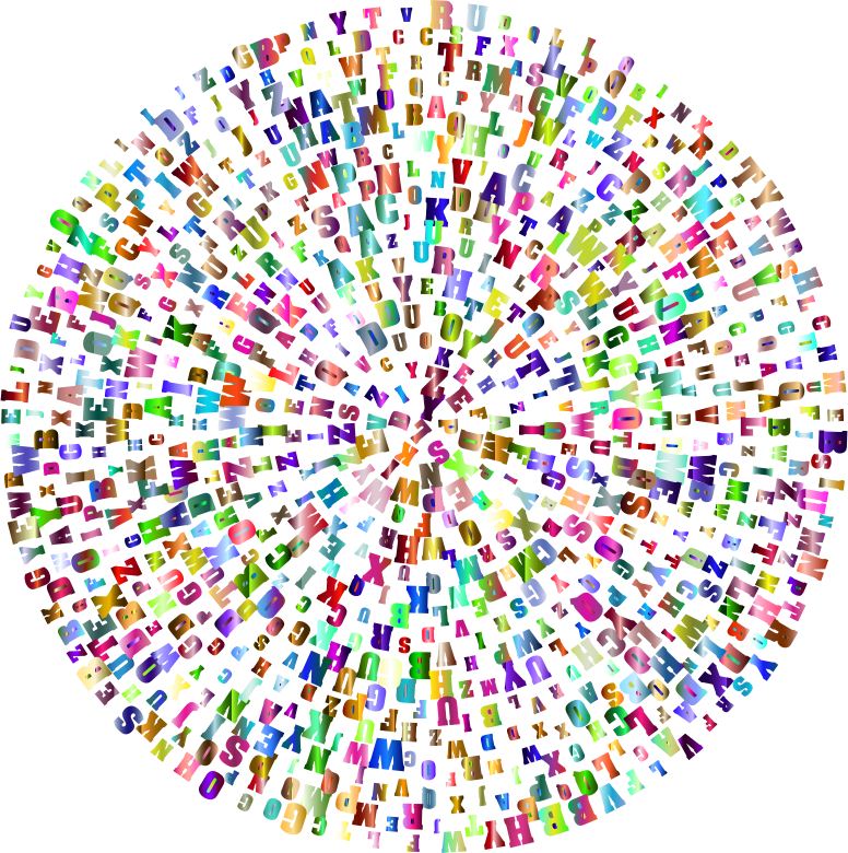 Alphabet Soup Polychromatic No Bg - Alphabet (776x780), Png Download