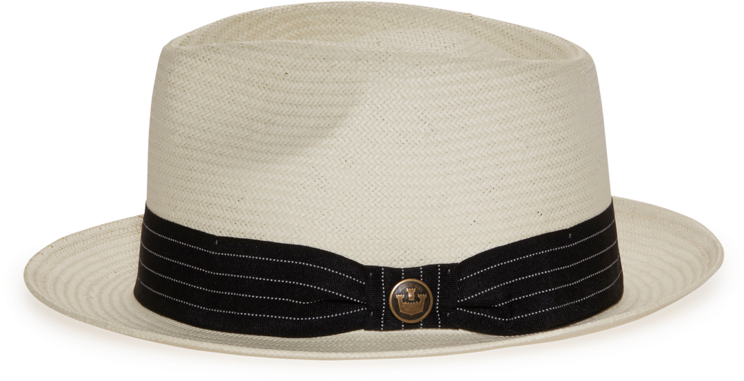 Snare Natural Straw Wide Brim Fedora Hat Front View - Fedora (1120x1120), Png Download