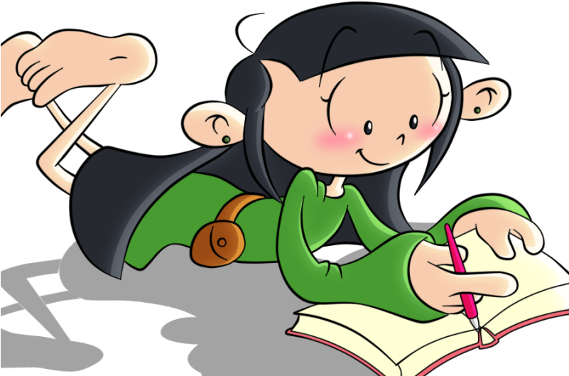 Kuki Writting Something - Writing (800x597), Png Download
