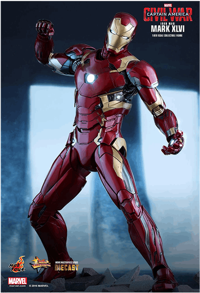 1 Of - Iron Man Mk 46: Xlvi: Civil War: Hot Toys (600x600), Png Download