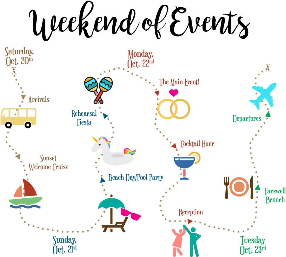 Lrg Dots-wedding Itinerary - 12" Welcome Off-white With Multicolored Pineapple Wooden (1000x878), Png Download