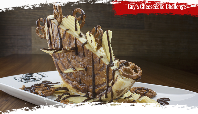 Our Menu Guy Fieri Kitchen Bar Playa Del Carmen Png - Guy Fieri Cheesecake Challenge (840x483), Png Download