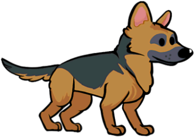 German Shepherd - Cartoon Dogmeat (400x300), Png Download