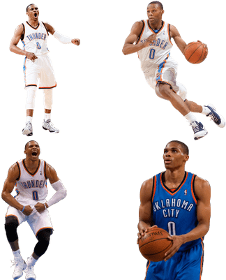 Russell Westbrook Russell Westbrook, Nba Players - Russell Westbrook Dunk Png (400x400), Png Download