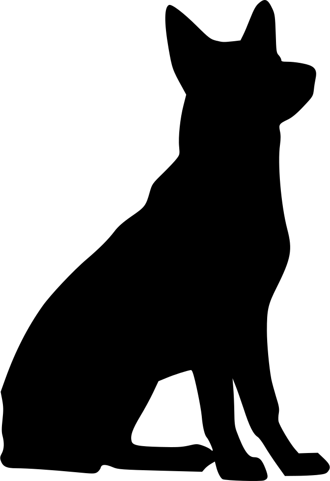 Svg Library Download Black German Shepherd Clipart - German Shepherd Icon Png (672x980), Png Download