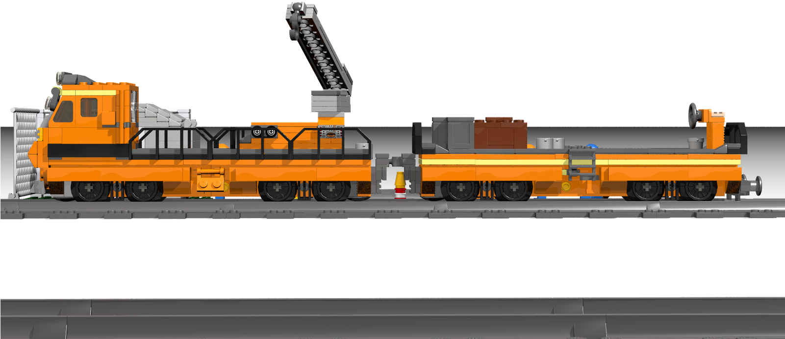 Maintenance Train - Railroad Track Maintenance Lego (1600x900), Png Download