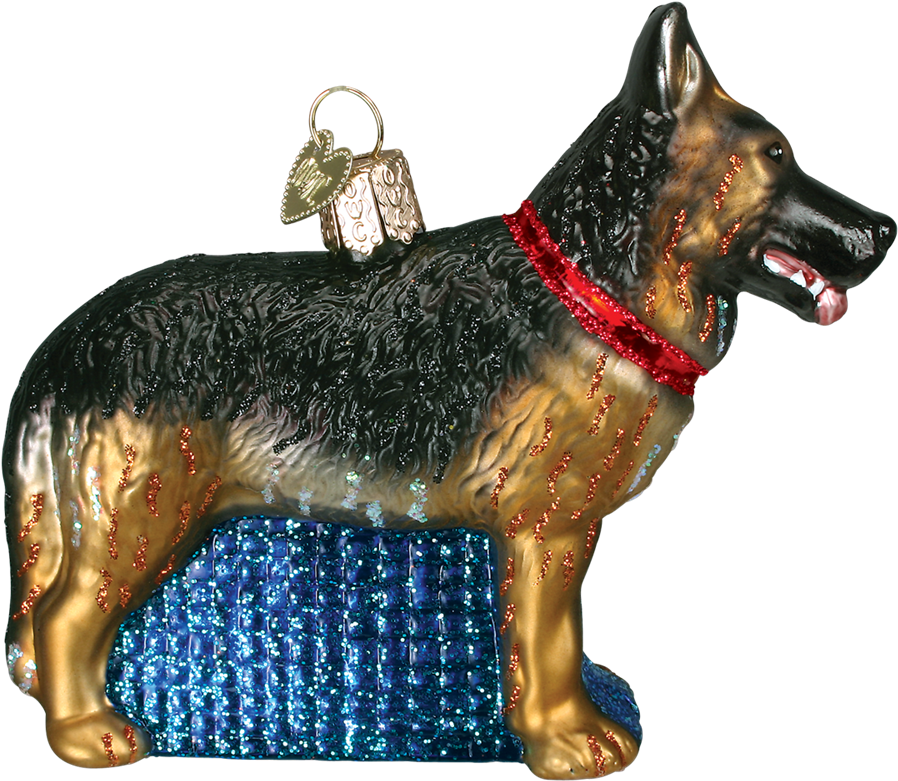 Old World Christmas German Shepherd Dog Glass Blown - German Shepherd Christmas Ornament (1000x1000), Png Download