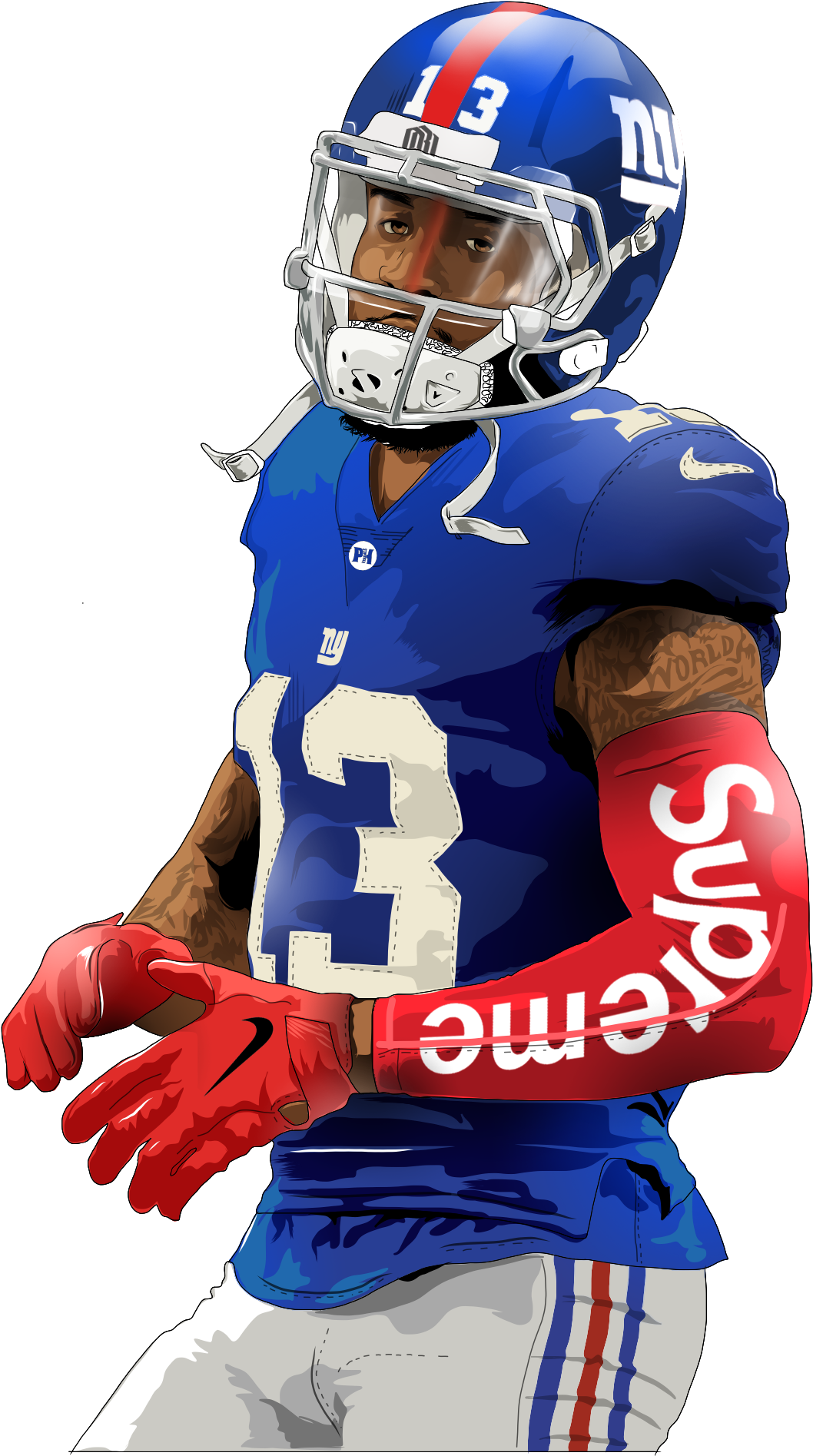 Odell Beckham Jr - Face Mask (1400x1867), Png Download