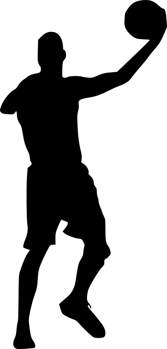 Basketball Player Silhouette Png - Basketball (574x1200), Png Download