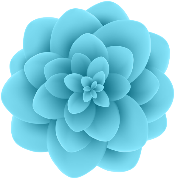 Blue Flower Clipart Teal Flower - Blue Flower Clipart Transparent Background (587x600), Png Download