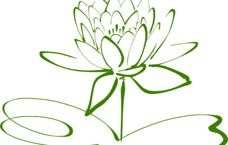 Small Lotus Flower Outline Tattoo - Lotus Png Black N White (470x300), Png Download