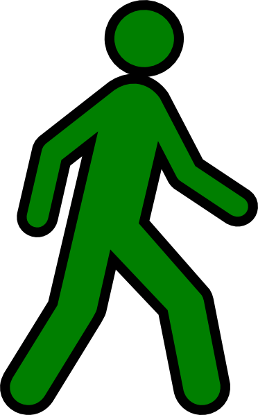 Person Walking Away Clipart - Green Stick Figure Walking (372x598), Png Download
