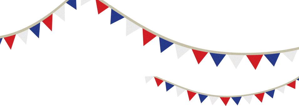 Red White Blue Png - Red White And Blue Bunting Clip Art (955x340), Png Download