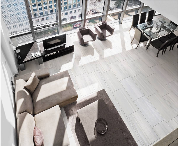 Watercolor Bianco White Porcelain Matte Floor And Wall - Tile (769x500), Png Download