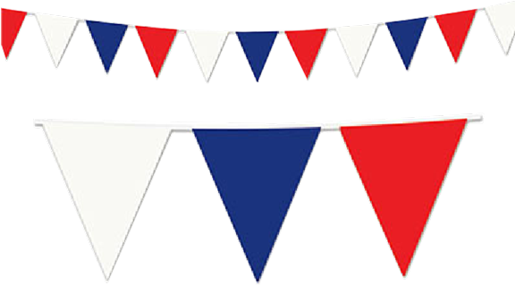 Red Blue And White Penant Flags (600x750), Png Download