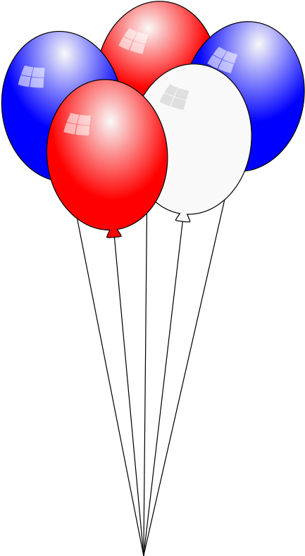 Medium Image - Red White And Blue Balloons Clip Art (517x800), Png Download
