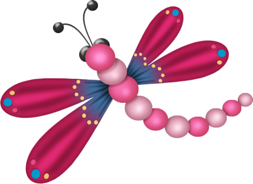 Dragonfly Clipart Dragon Fly - Butterfly (500x365), Png Download