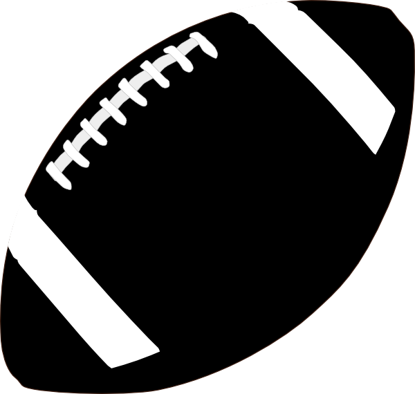 Sports Clipart Black And White Png - American Football Vector Png (600x570), Png Download