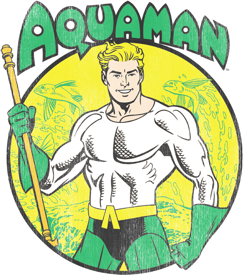 Dc Comics Aquaman Youth T Shirt - Dc Aqua Man Wall Decal (850x952), Png Download