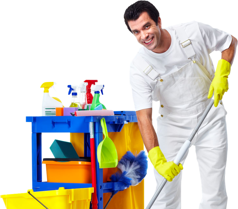 Cleaning Man Png (778x683), Png Download