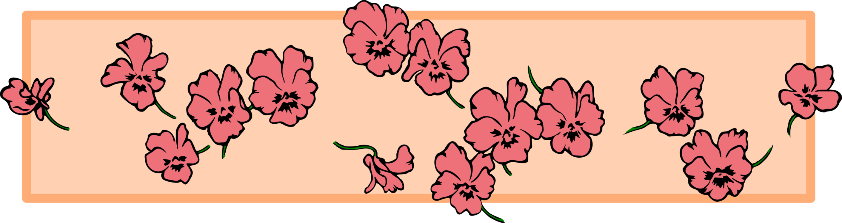 Clip Art Black And White Stock Floral Colour Big Image - Flower Divider Transparent (2400x638), Png Download