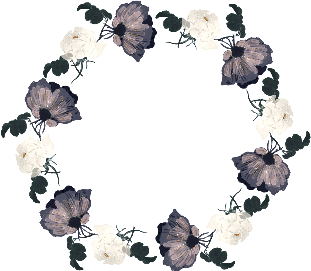Elegant Transparent Watercolor Garland - Coronas De Flores Png Blanco Y Negro (1024x1024), Png Download