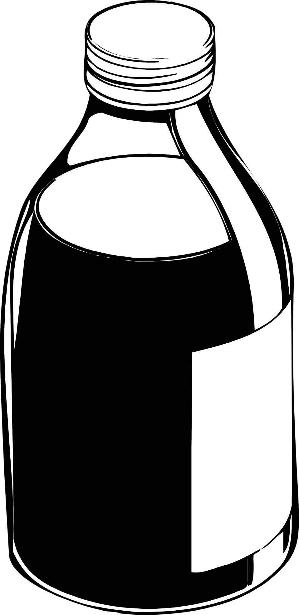 Png Transparent Stock Collection Of Bottle Png High - Cough Syrup Black And White (958x1967), Png Download