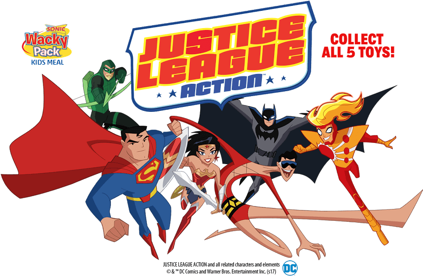 Sonic Drive-in “justice League Action” Toys - Sonic Wacky Pack Toys 2017 (1000x589), Png Download