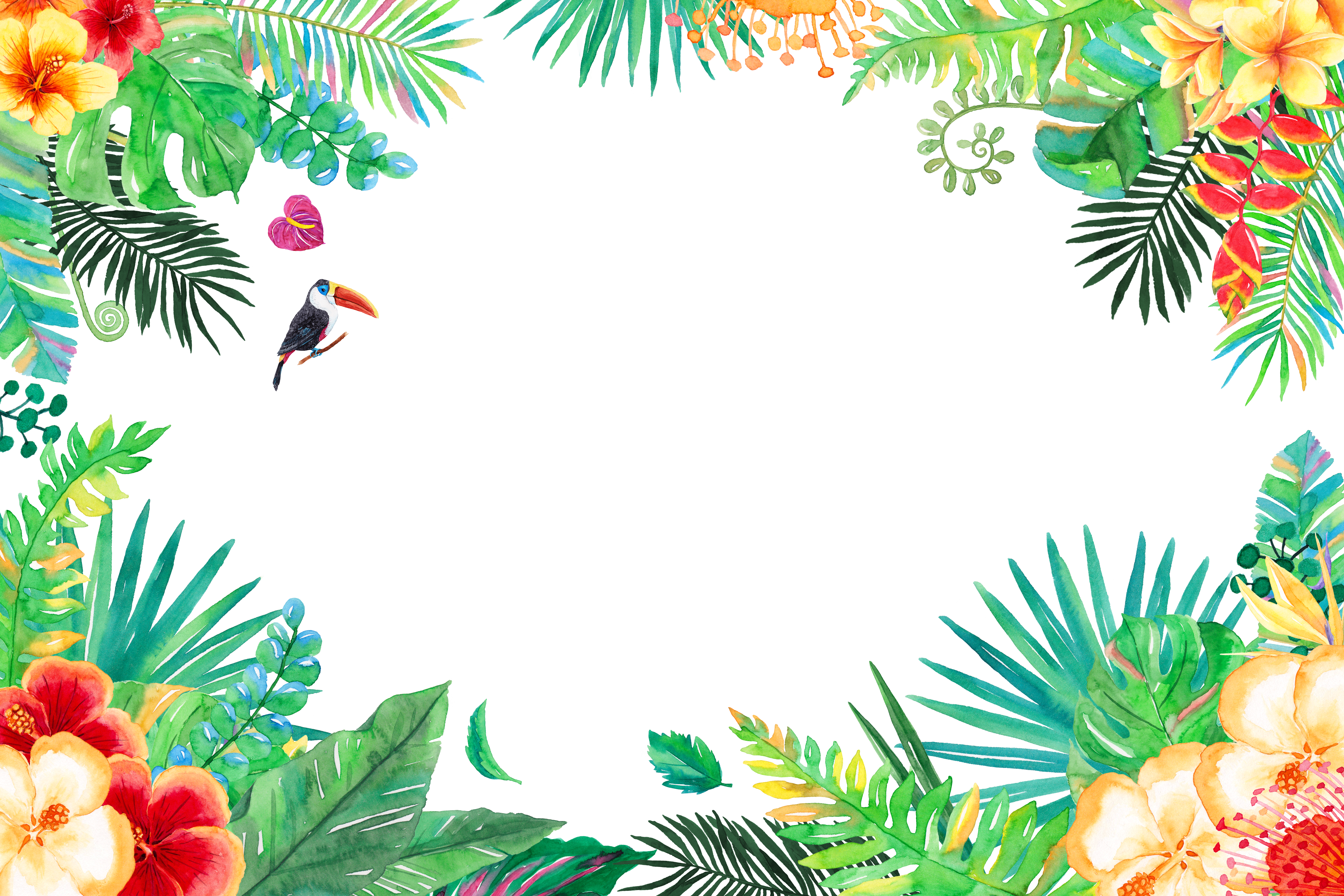 Rainforest Clipart Watercolor (4500x3000), Png Download