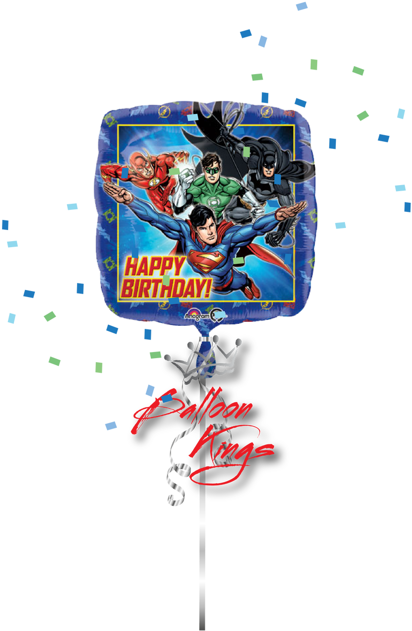 Happy Birthday Justice League - 18" Justice League Happy Birthday Balloon - Mylar Balloons (1071x1280), Png Download