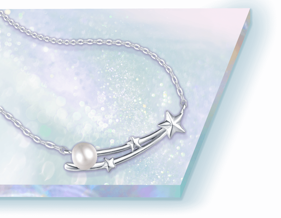 The Starry Sea 925 Silver Pearl Necklace - Pearl Necklace (932x723), Png Download