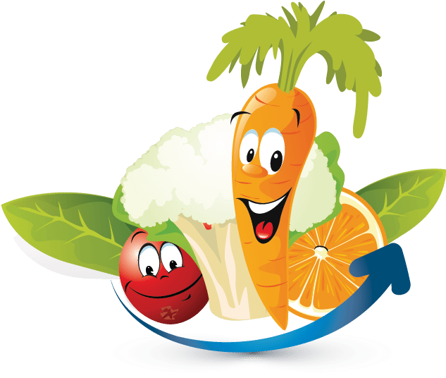 Clipart Vegetables Alphabet - Animation Fruits And Vegetables (734x634), Png Download