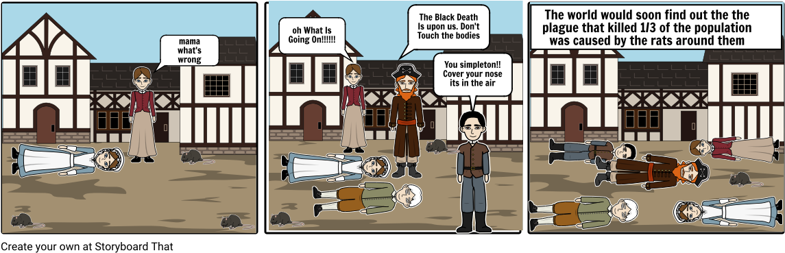 The Black Death - Cartoon (1164x385), Png Download