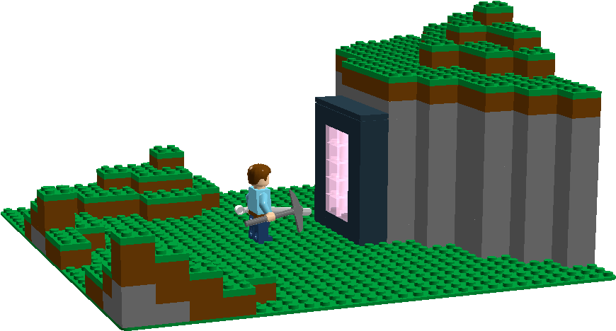 Lego Minecraft Portal Do Netheru (1146x747), Png Download