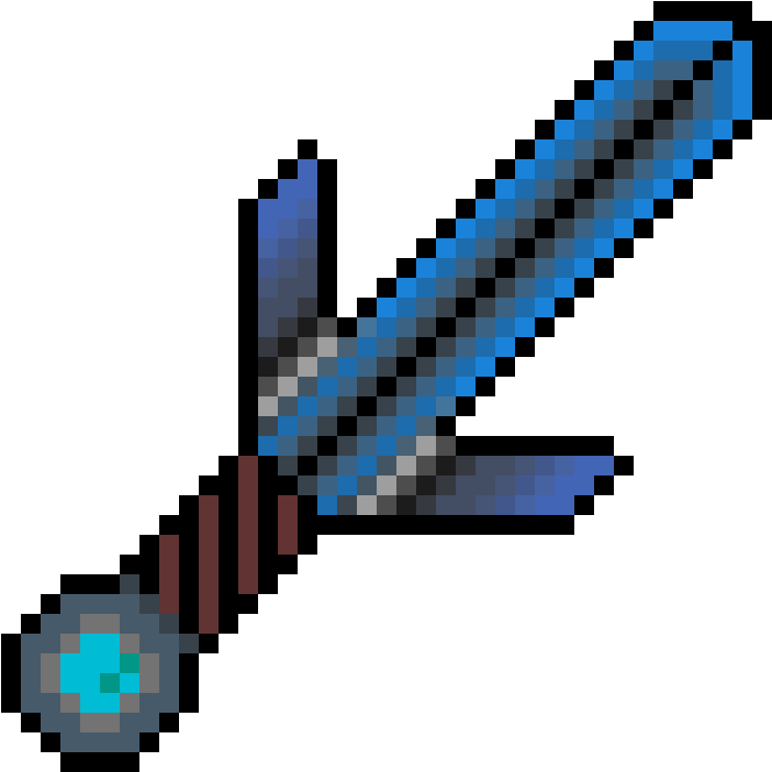 Diamond Sword - Terraria Sword Pixel Art (1152x1152), Png Download