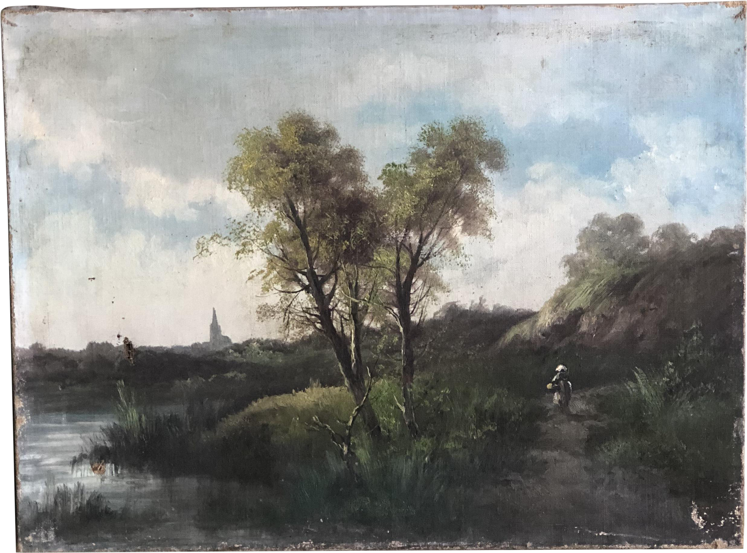 Drawing River Colored Pencil Banner Freeuse Download - Drawing (2747x2033), Png Download