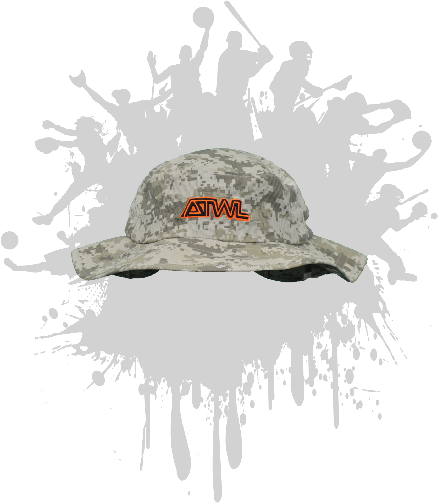 Atwl Bucket Hat 3-d Desert Camoorangeblack Well Known - Adidas Baseball Turf Shoes Boys Orange (1800x1929), Png Download