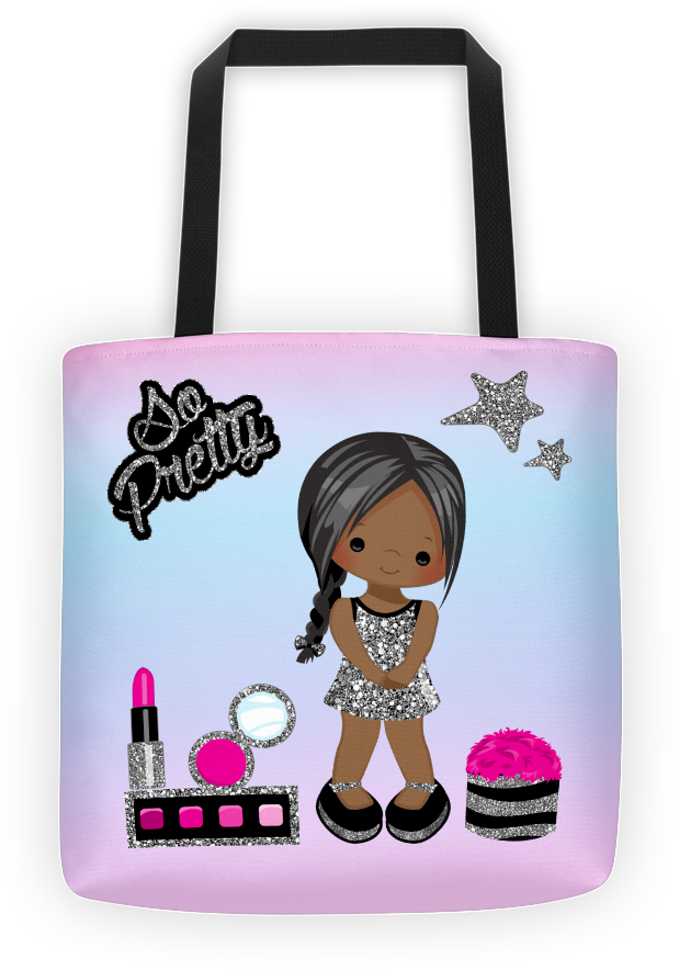 Silver Glitter Girl Tote Bag - Tote Bag (1000x1000), Png Download