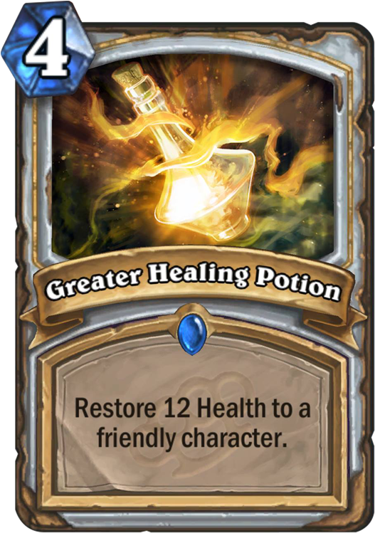 Greater Healing Potion - Healing Cards Hearthstone (567x811), Png Download