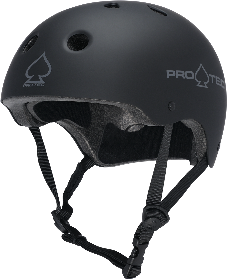 Rubber Black Helmet Classic Bike Helmet Black - Pro-tec Classic Certified Skate Helmet (1200x1200), Png Download