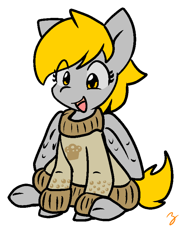 Zutcha, Clothes, Cute, Derpabetes, Derpy Hooves, Female, - Art (607x768), Png Download