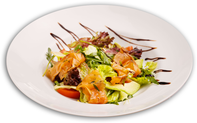 Salmon Salad Png Clipart Stock - ผัด ไทย กุ้ง สด Png (699x452), Png Download