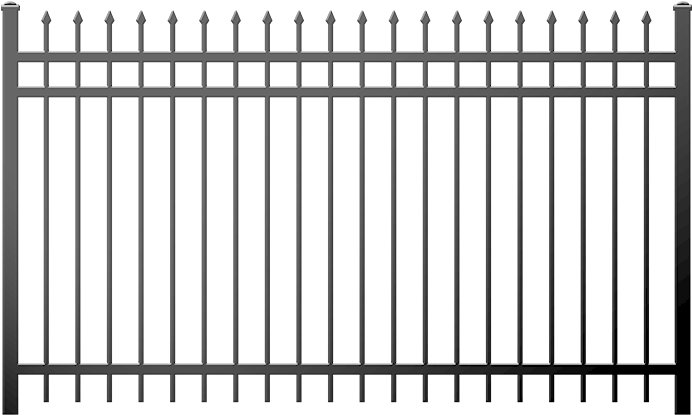 Iron And Aluminum - Staggered Traditional Iron Fence (715x489), Png Download