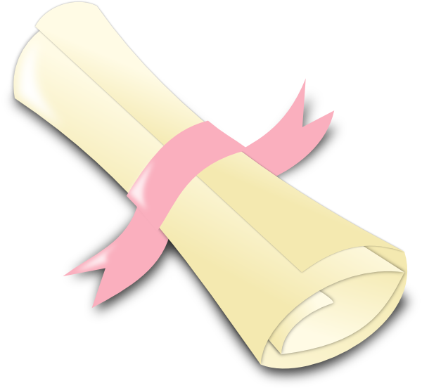 Svg Free Stock Pink Clip Art At Clker Com Vector - Diploma Pink (600x552), Png Download