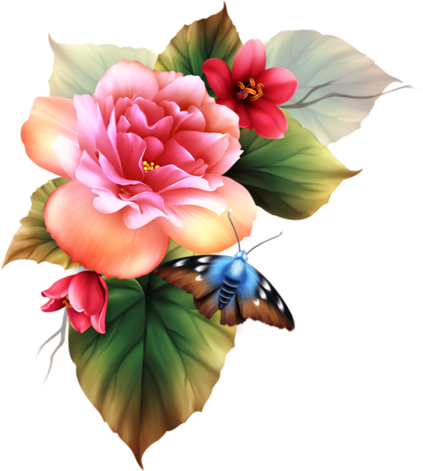 Roses,pink,roze,rosa, Flores Vectorizadas, Rosas Vintage, - Flower (600x673), Png Download