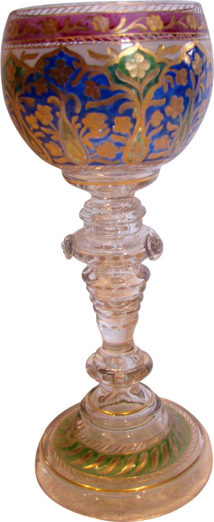 Bohemian Czech Heckert Art Glass Wine Goblet 7 3/8” (1665x1665), Png Download
