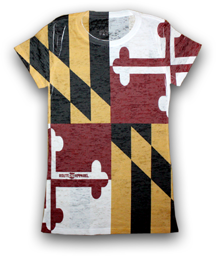 Maryland Flag Fitted Burnout *vintage* / Shirt To Go - Maryland State Flag T Shirt (576x576), Png Download