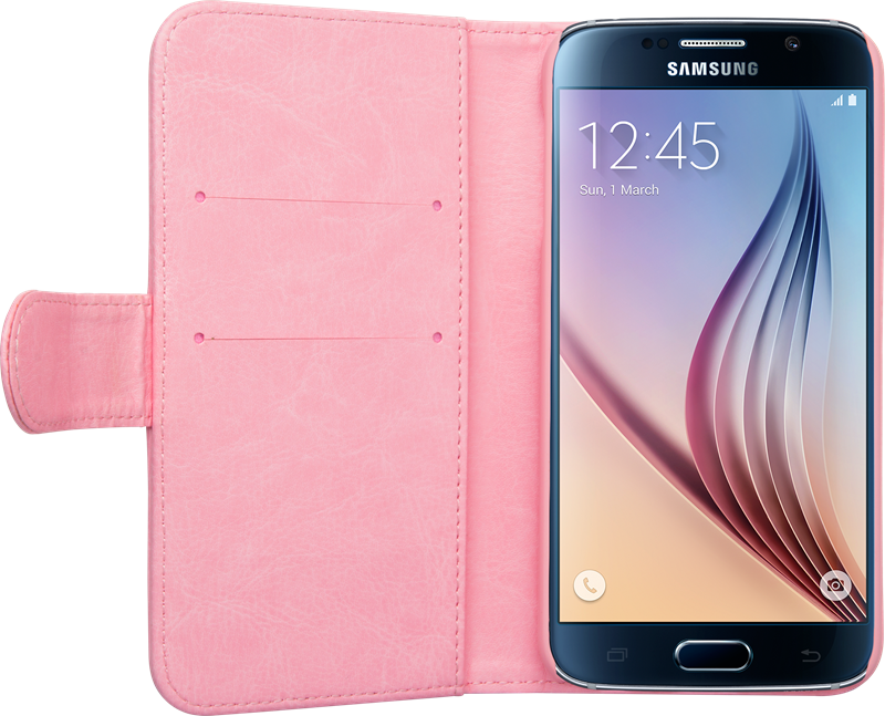 Izound Wallet Case Samsung Galaxy S6 Pink - Samsung Galaxy S6, G920p Black Sapphire 64gb - Sprint (800x647), Png Download